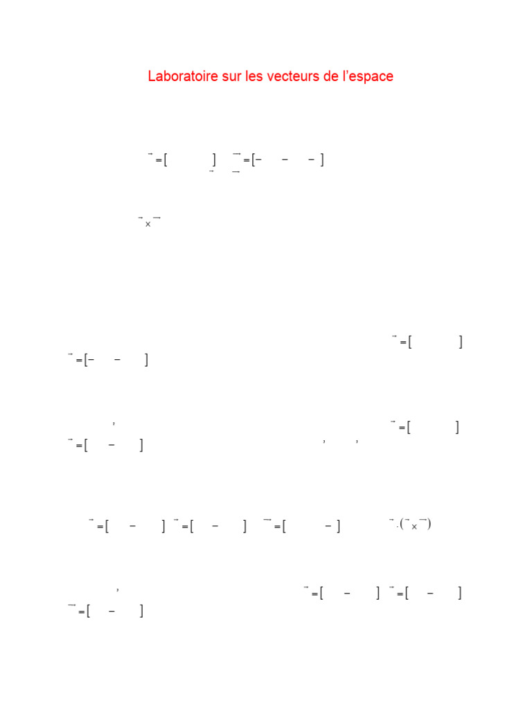 Exercices sur les Vecteurs et Produits Vectoriels | PDF | Tétraèdre ...