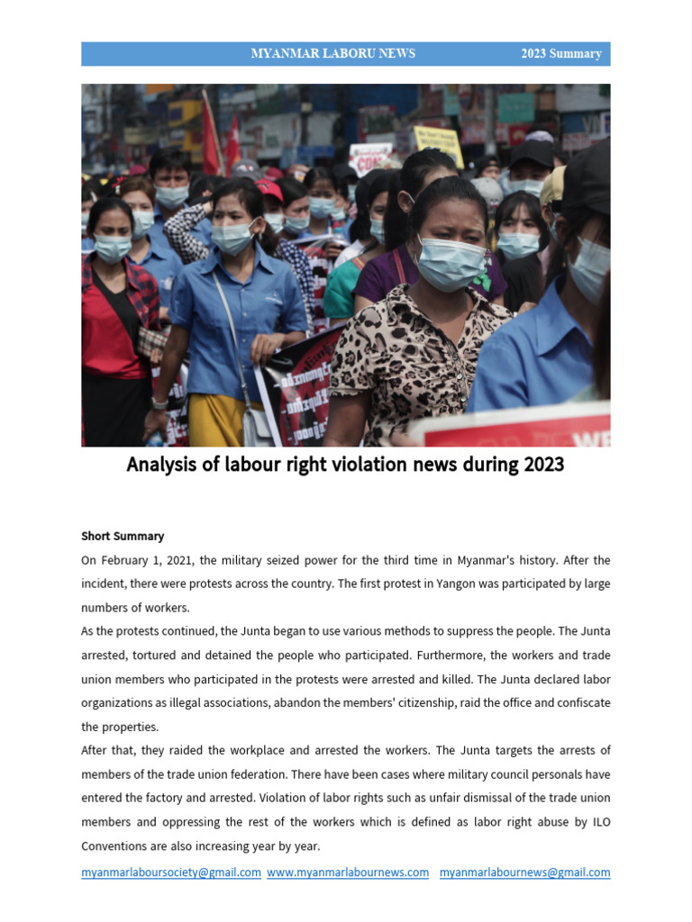 Analysis of Labour Right Violation News During 2023 by MLN | PDF ...