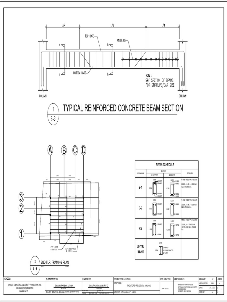 Two-Storey Building Framing Plan | PDF | Structural Engineering ...
