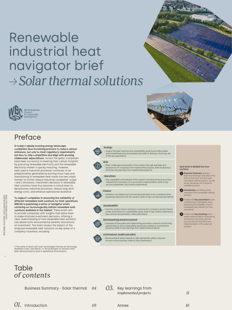 Renewable Industrial Heat Navigator Brief - Solar Thermal Solutions ...