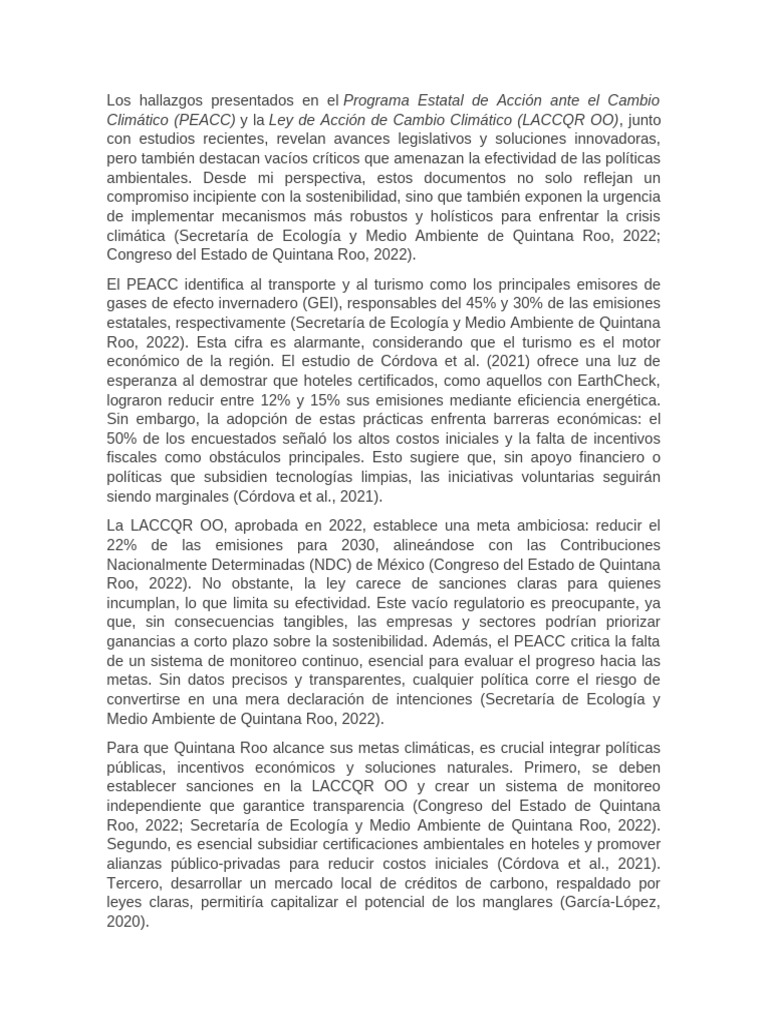 Programa Estatal de Acción Ante El Cambio Climático (PEACC) Ley de ...