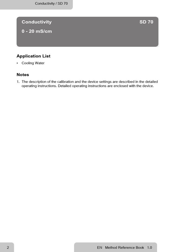 Conductivity Measurement Guide SD 70 | PDF