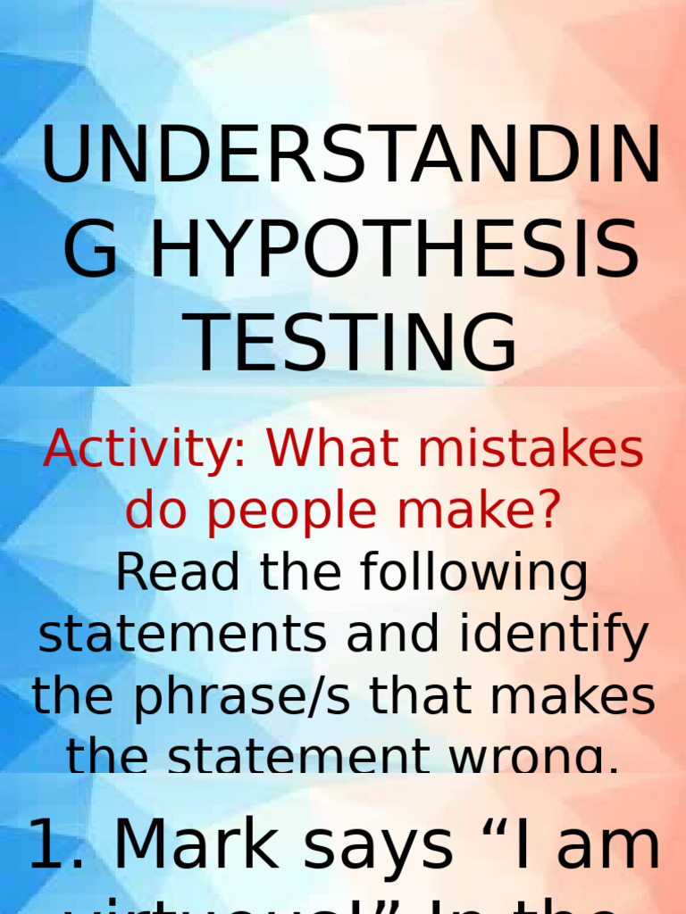 17 Understanding Hypothesis Testing 1 | PDF | Hypothesis | Statistical ...