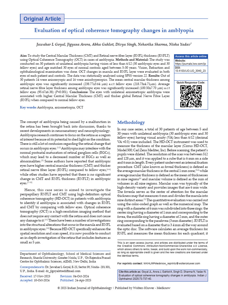 Evaluation of Optical Coherence Tomography Changes.18 | PDF | Retina ...