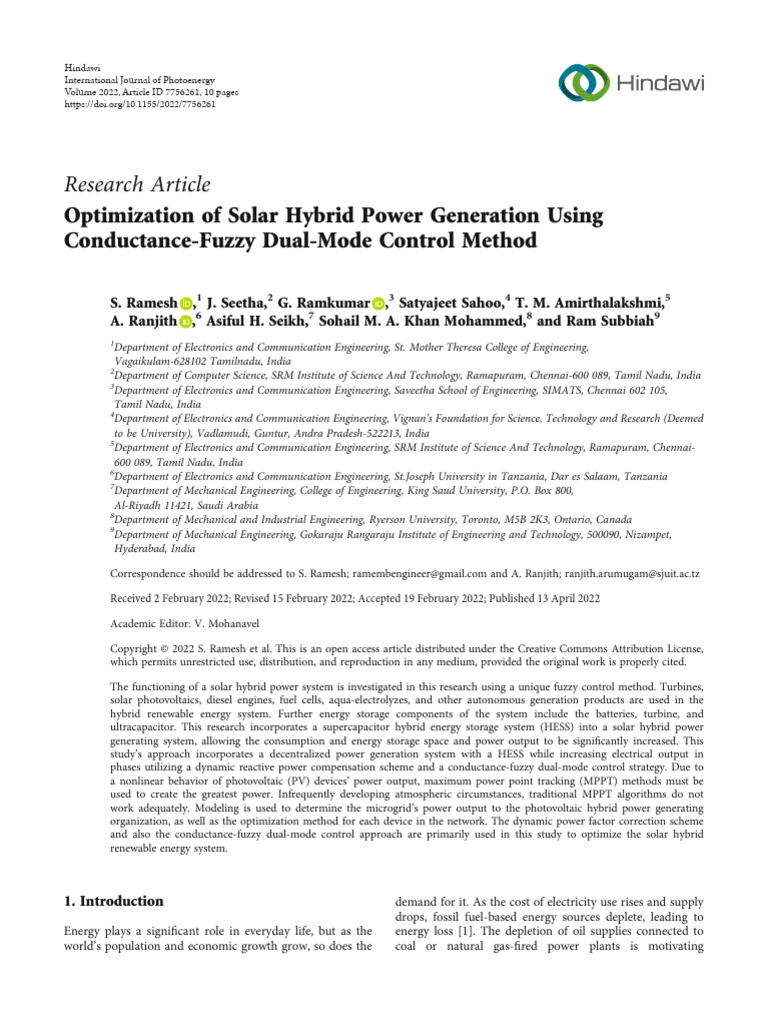 Solar Hybrid Power Optimization Method | PDF | Photovoltaics ...