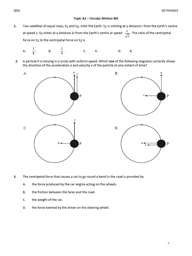 Circular Motion Concepts and Problems | PDF | Force | Acceleration