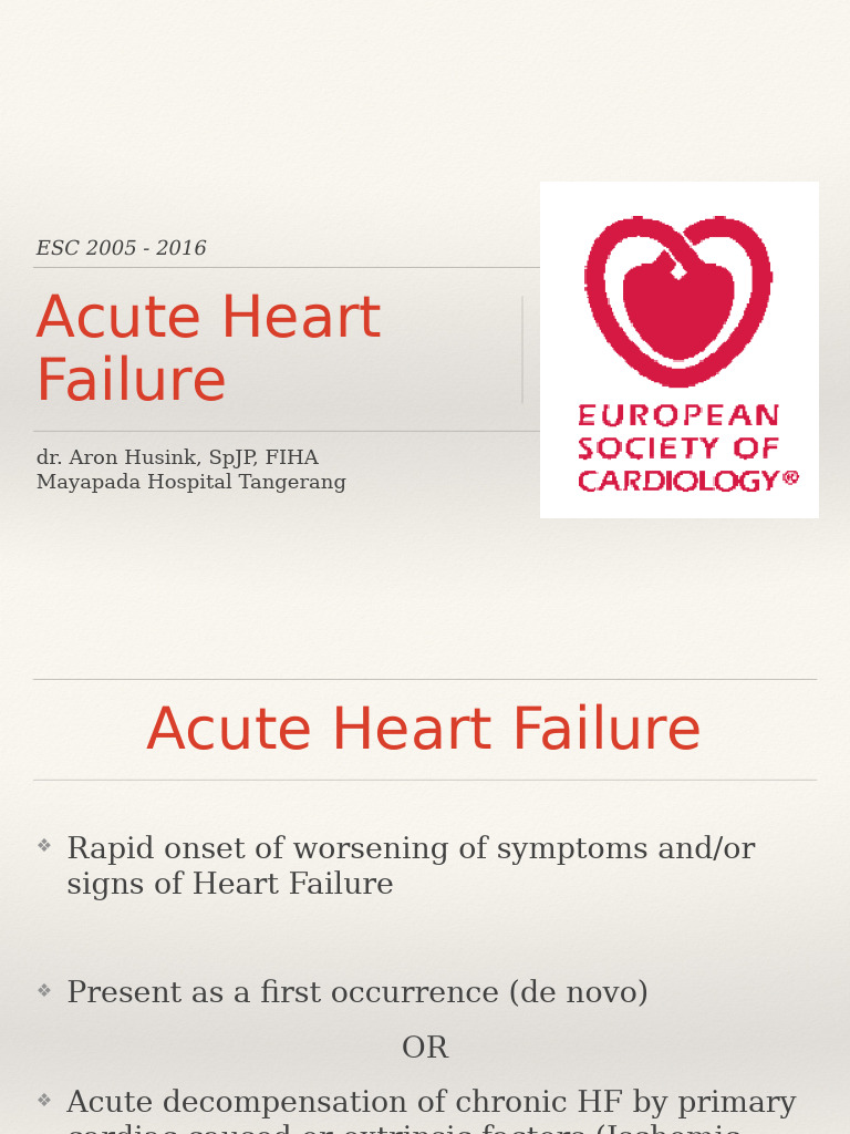 Acute Heart Failure - MHT | PDF | Heart Failure | Medical Specialties