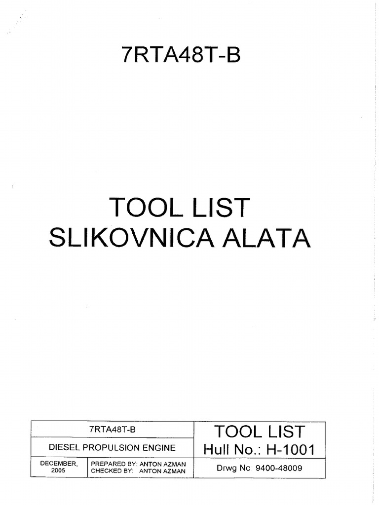 6 Tool List, 7RTA48T-B | PDF