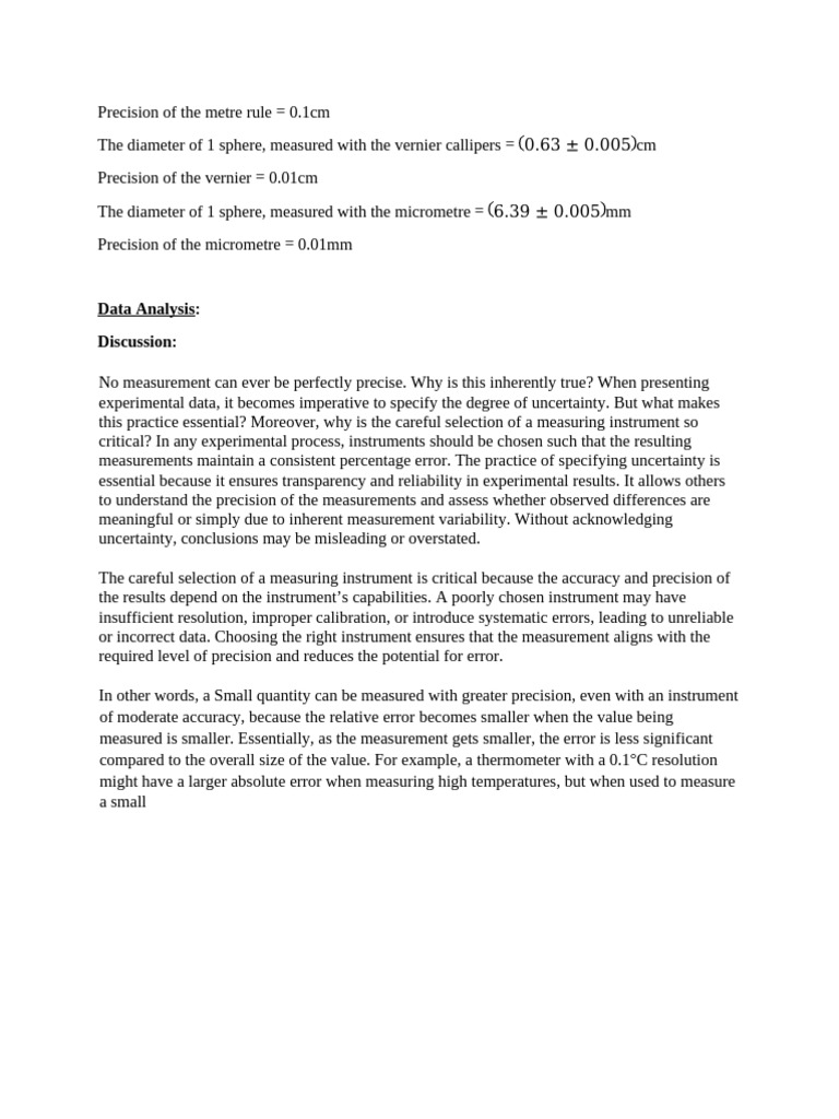 Measuring Precision in Oscillation Experiments | PDF | Accuracy And ...