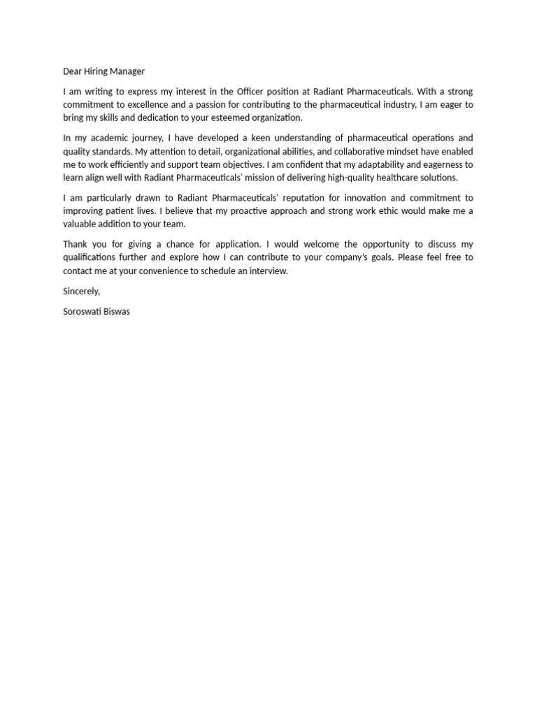 Dear Hiring Manager | PDF