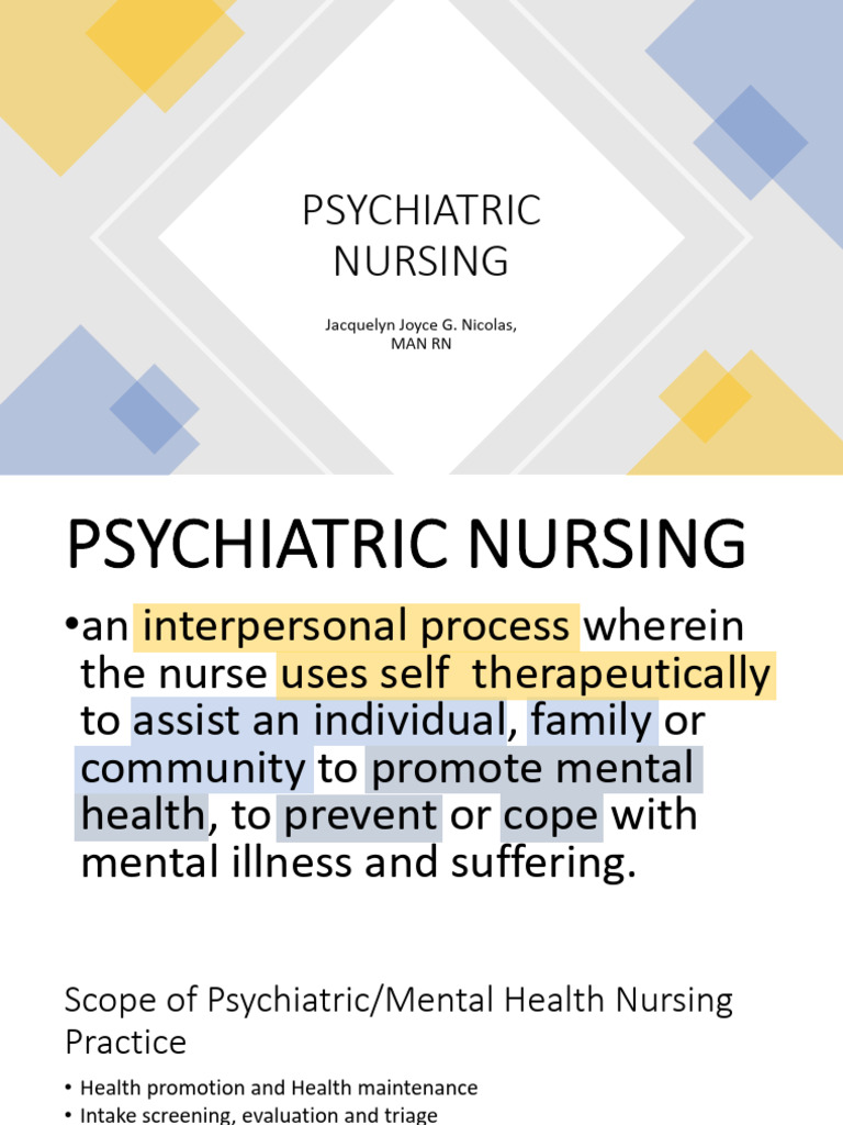 Scope of Psychiatric Nursing Practice | PDF | Mental Disorder ...