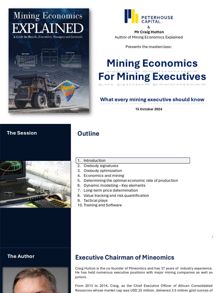 Mining Economics Masterclass Overview | PDF | Ore | Marginal Cost