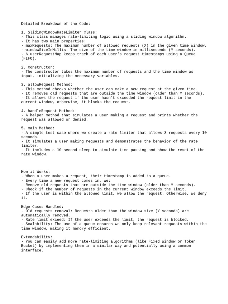 Sliding Window Rate Limiter Explained | PDF