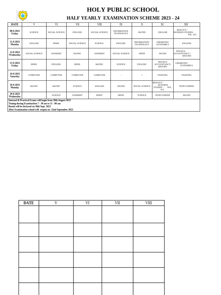 Class 6 Maths Half Yearly Exam 2025 | PDF