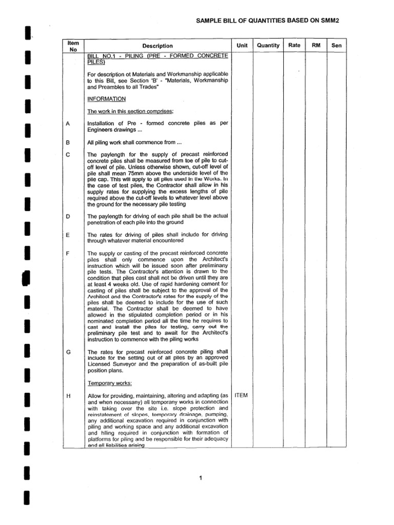 contract 25 form labour SMM2 Based on Sample BQ contract 25 form labour SMM2 Based on Sample BQ