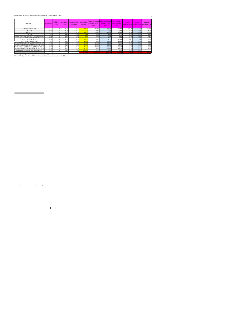 Formula Penghitungan SDM Keperawatan | PDF