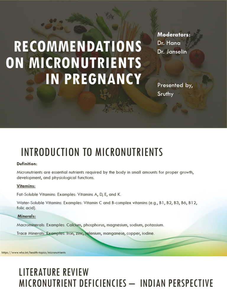 Micronutrient Needs in Pregnancy: India Insights | PDF | Nutrients ...