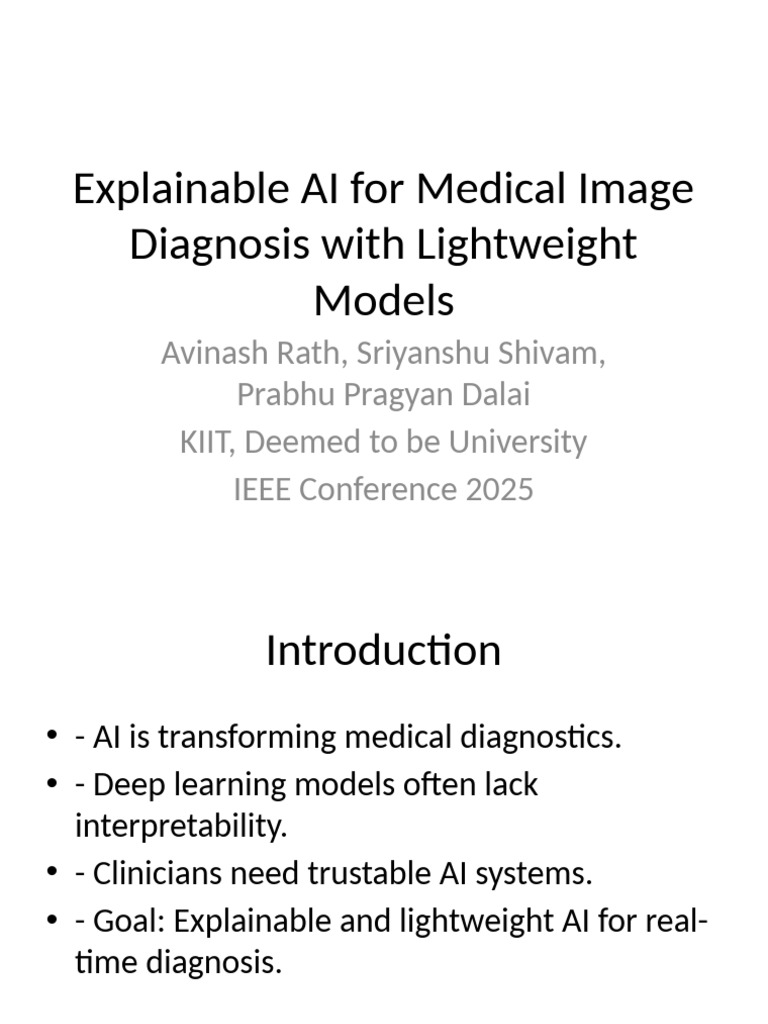 Explainable AI Medical Diagnosis Presentation v2 | PDF