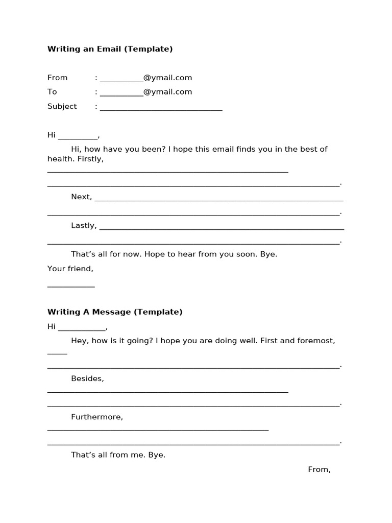 Email Writing Templates PDF | PDF