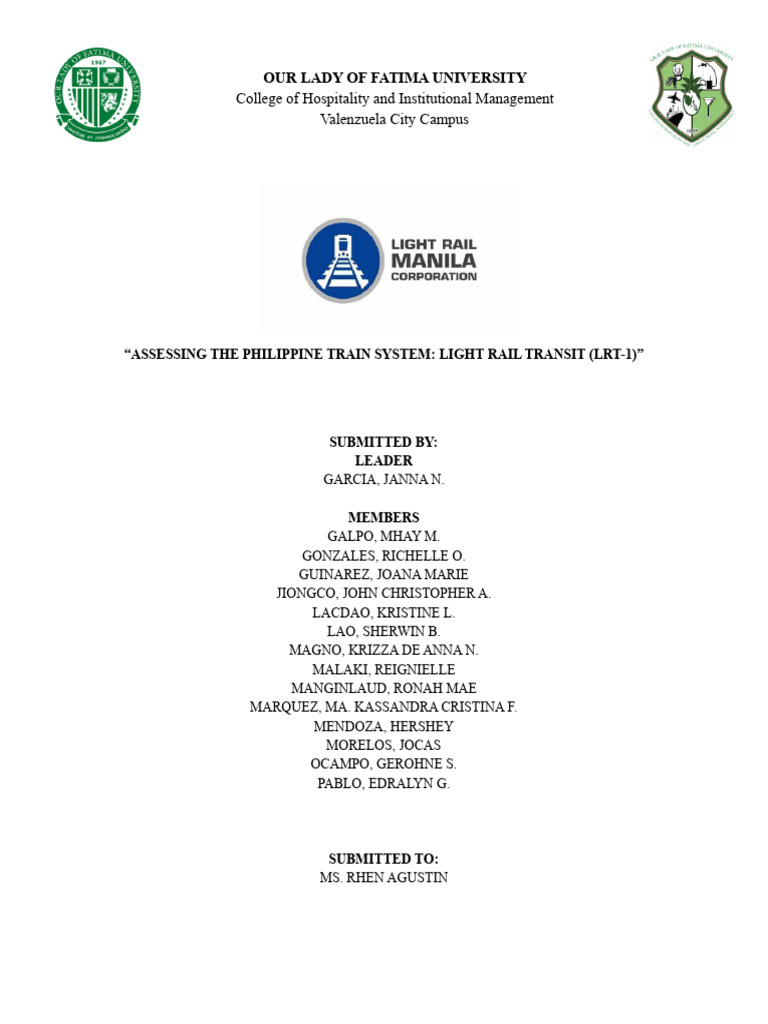 LRT-1 System Assessment and Insights | PDF | Public Transport | Rapid ...