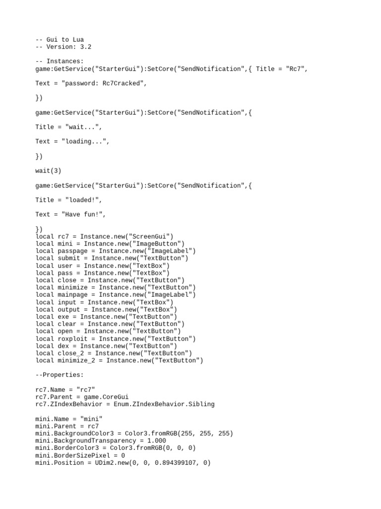 RC7 Executor: Script Interface Guide | PDF | User (Computing ...