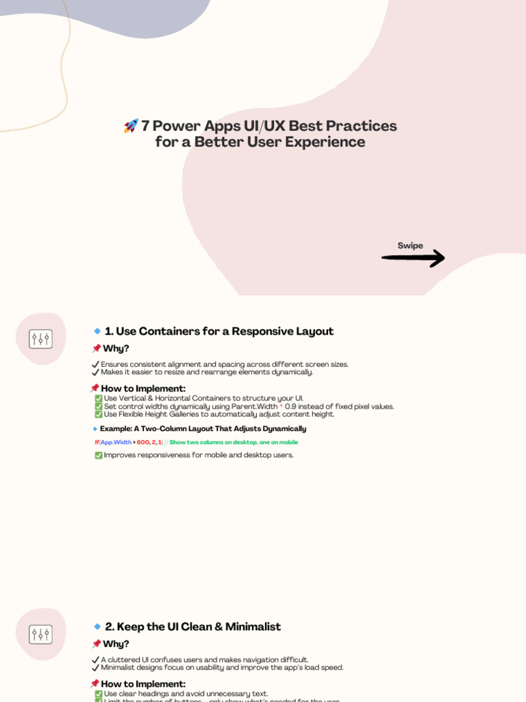 7 Best Practices for Power Apps UI/UX | PDF | Mobile App | Typefaces