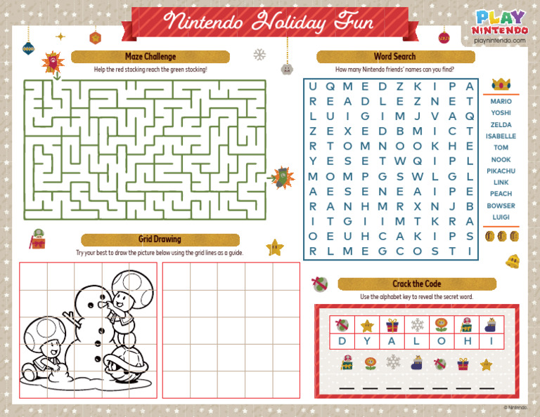 Nintendo Holiday Activity Guide | PDF | Gaming | Nintendo Consoles