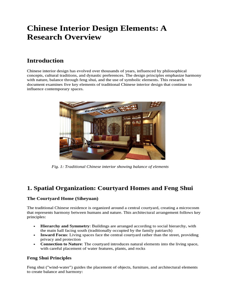 Key Elements of Chinese Interior Design | PDF | Furniture | Chinese Culture