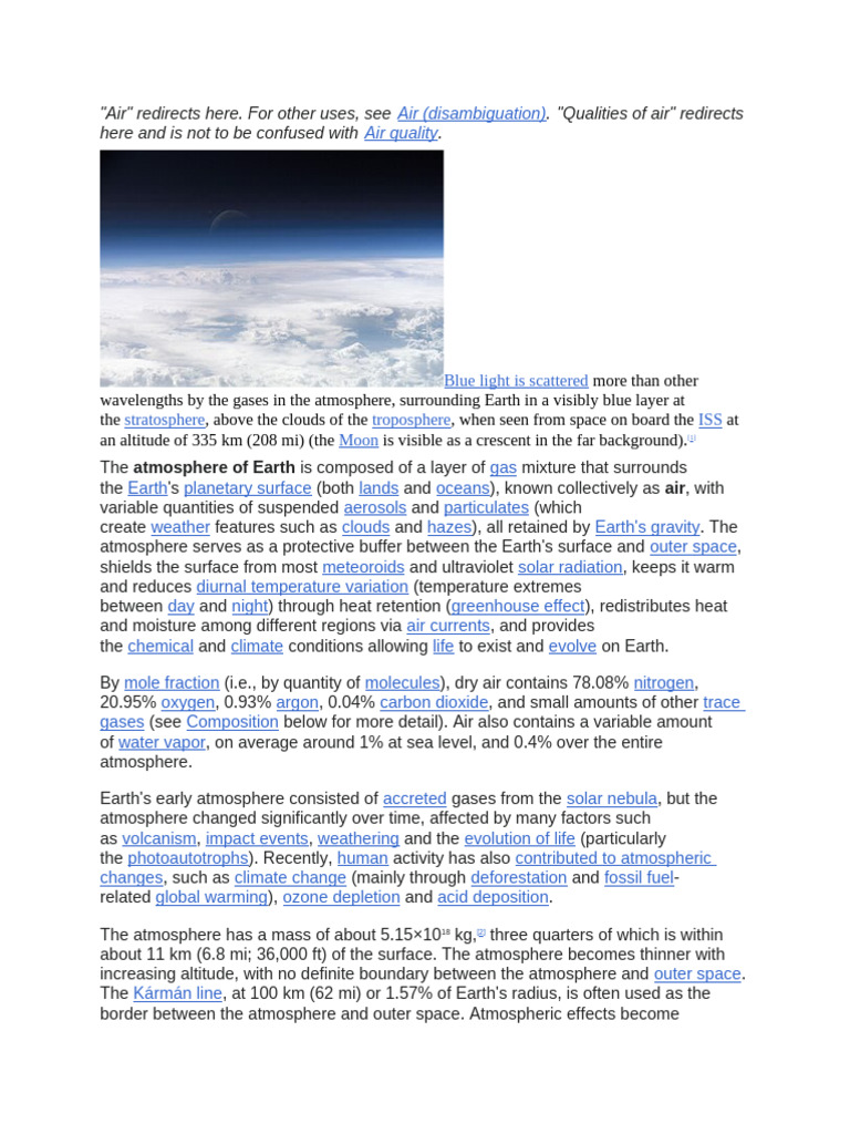 Earth's Atmospheric Composition Overview | PDF | Atmosphere Of Earth ...