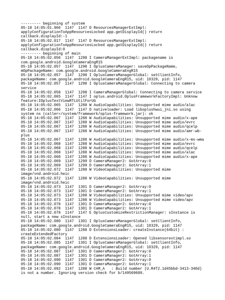 Camera Manager Log Analysis | PDF | Software | Computer Programming