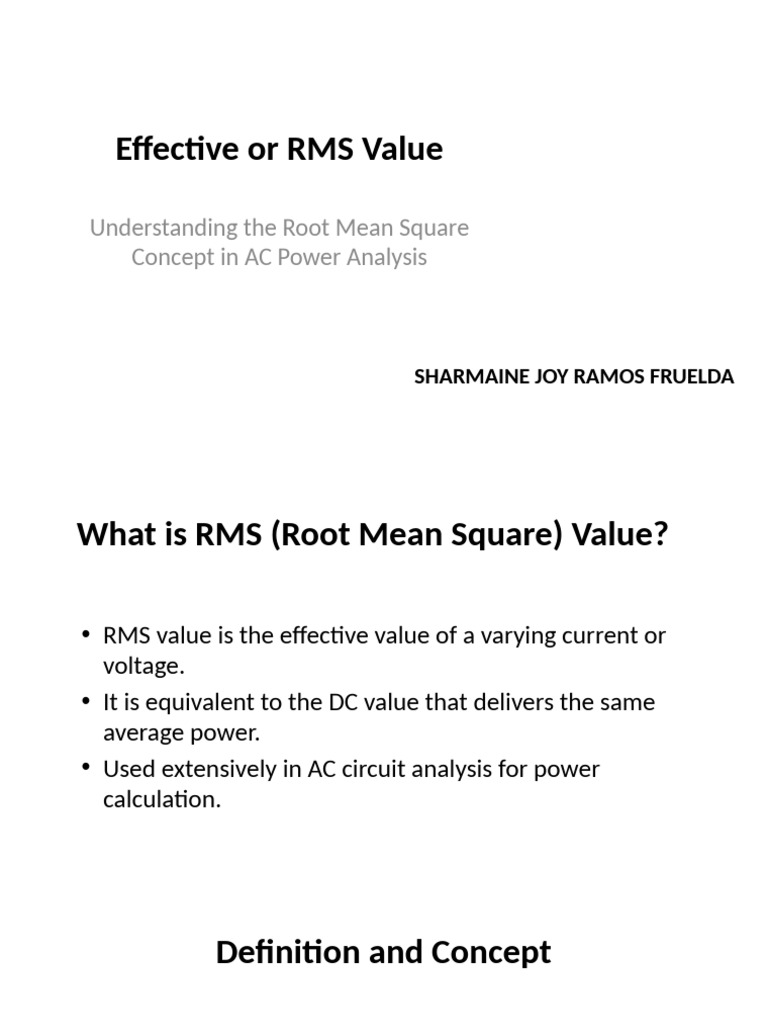 Understanding RMS Value in AC Power Analysis | PDF
