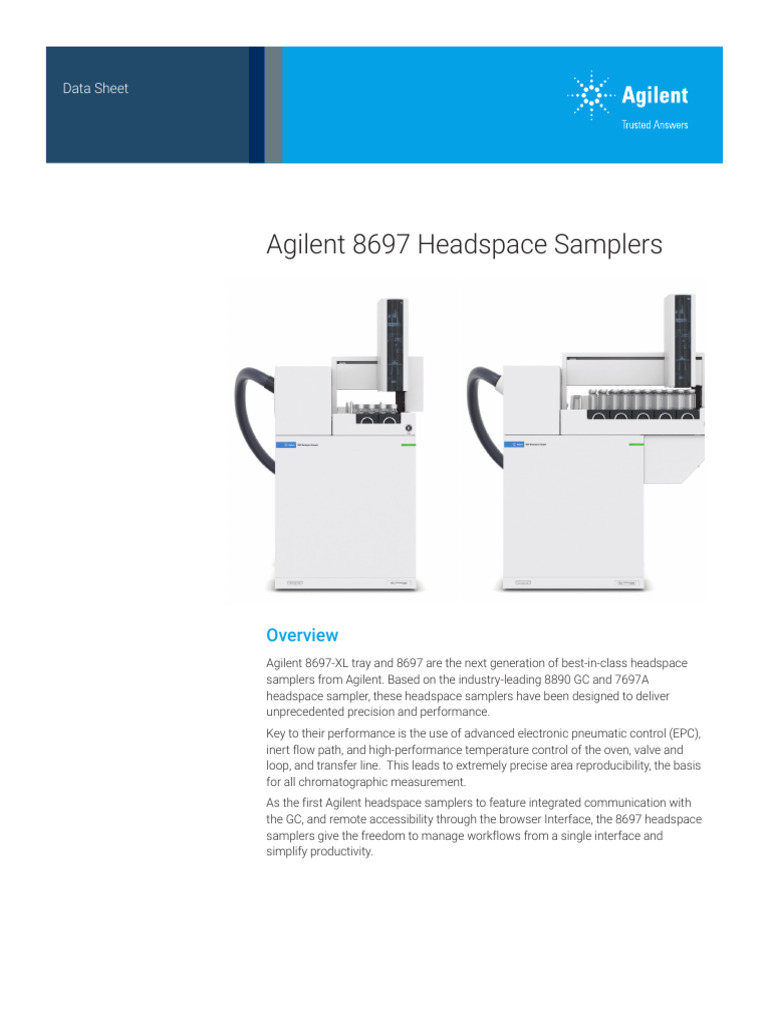 Agilent 8697 Headspace Samplers Overview | PDF
