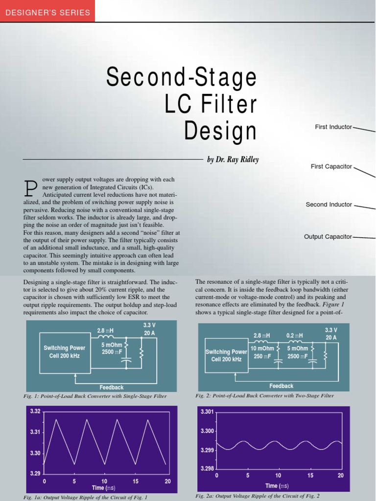 Second Stage LC Filter Design Electronic Filter Capacitor