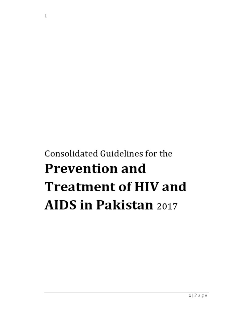 Pakistan Nationa HIVAIDS Guidelines 2017 | PDF | Management Of Hiv/Aids ...