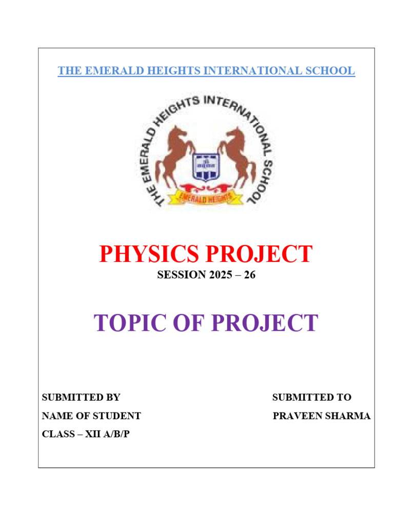 CBSE Class XII Physics Project 2025-26 | PDF