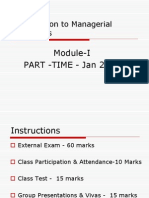 Introduction To Managerial Economics: Module-I PART - TIME - Jan 2012
