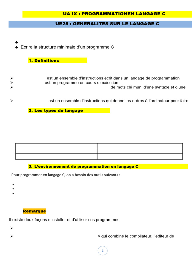 Introduction au langage C | PDF | Structure de contrôle | Compilateur