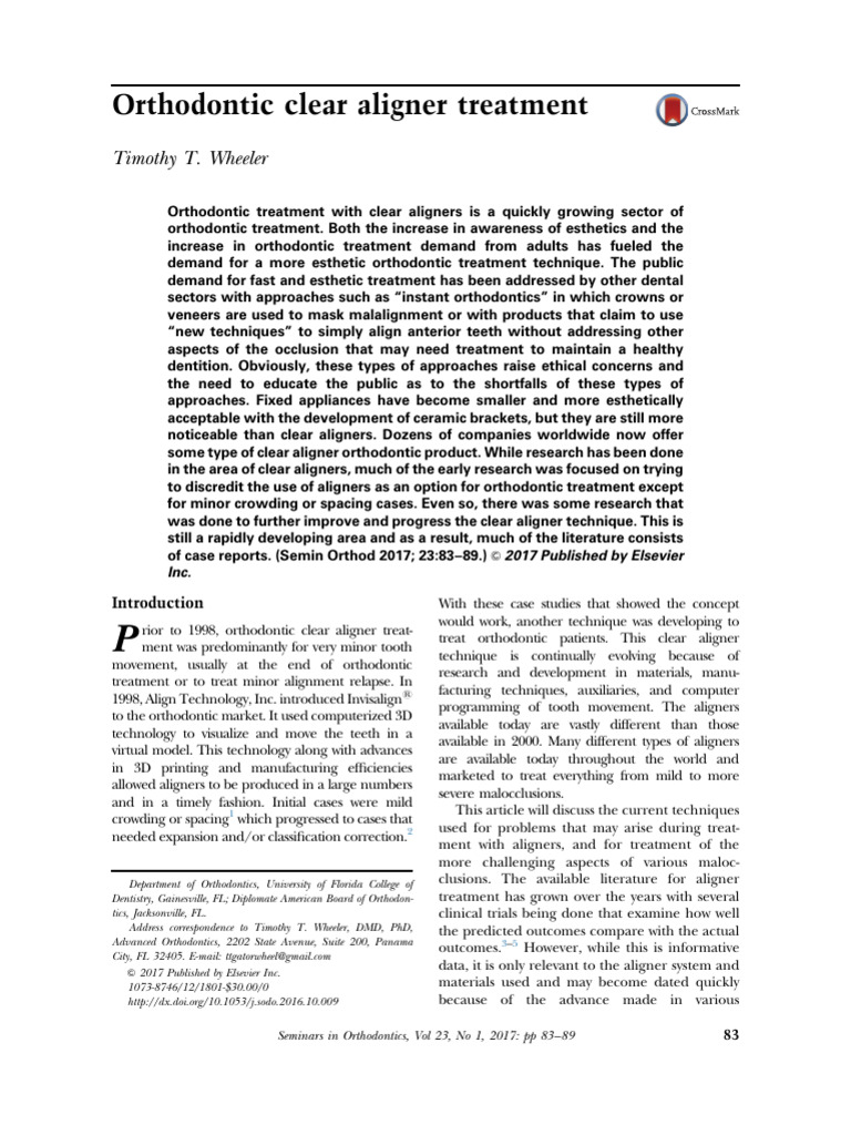 Advances in Clear Aligner Techniques | PDF | Orthodontics | Dentistry ...