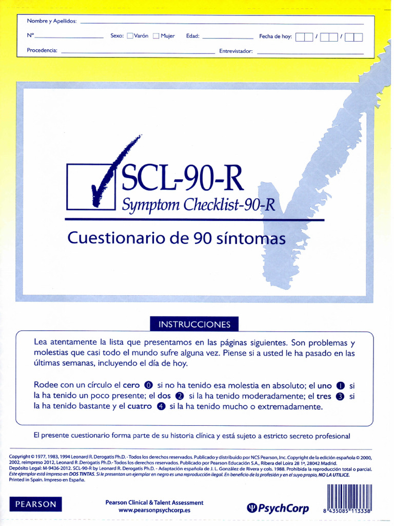 SCL 90 Test | PDF