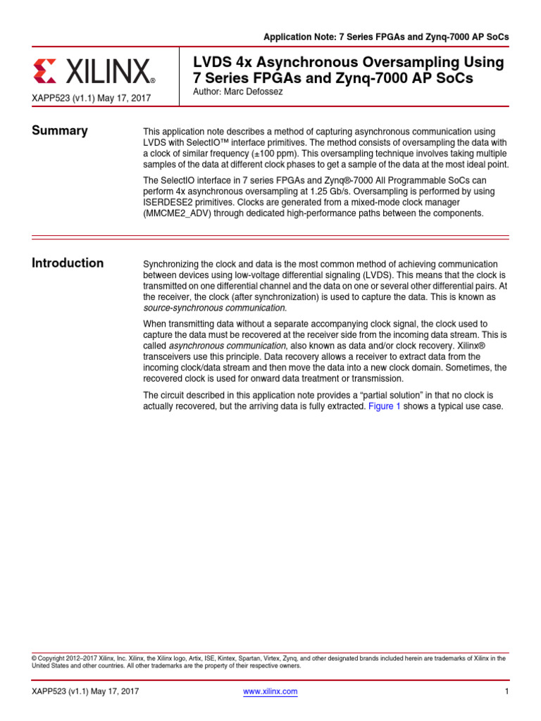 LVDS Asynchronous Oversampling Guide | PDF | Field Programmable Gate ...
