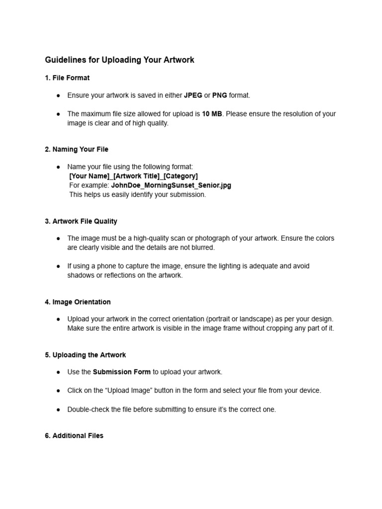 Artwork Upload Guidelines | PDF
