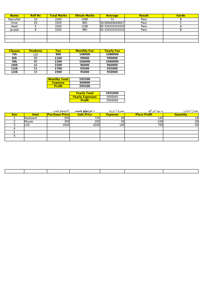 Student Performance and Financial Report | PDF