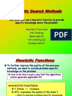 Heuristic Search Methods: Methods That Use A Heuristic Function To Provide Specific Knowledge About The Problem