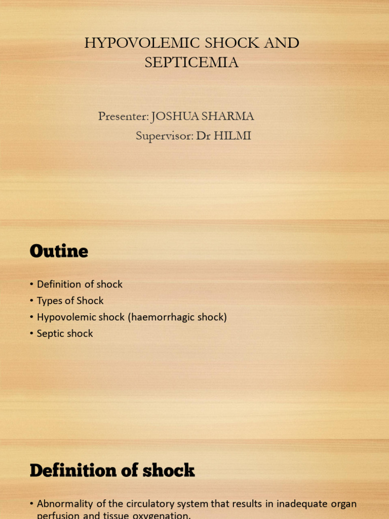 Hypovolemic Shock and Septicemia Overview | PDF | Shock (Circulatory ...