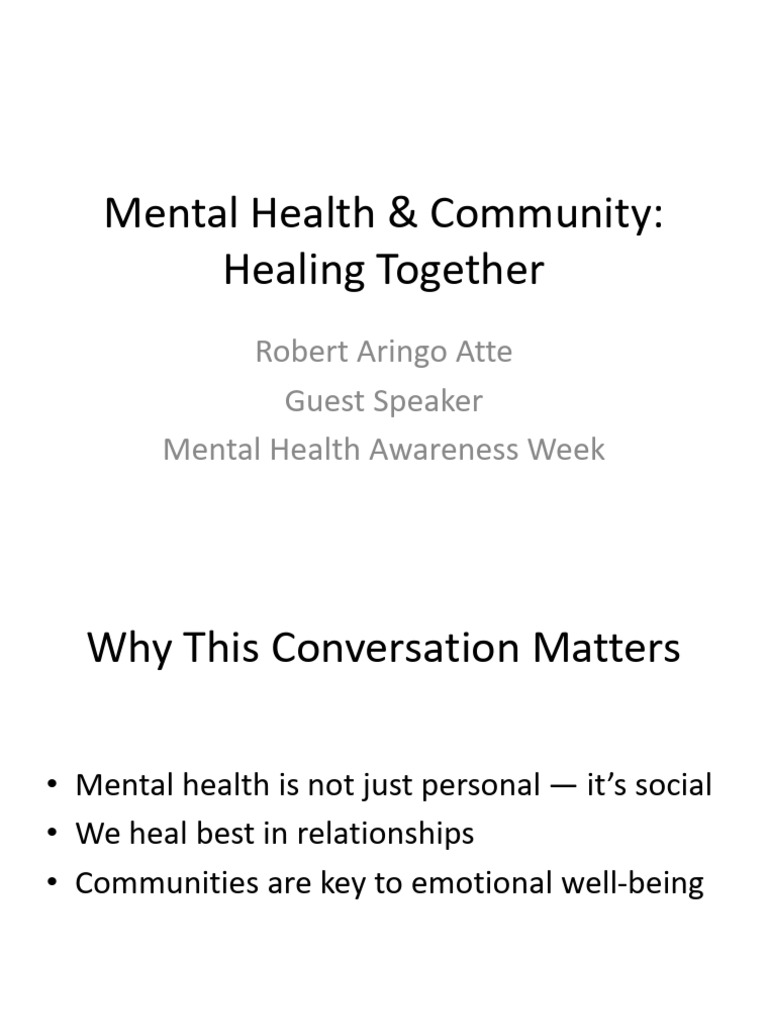 Community Healing for Mental Health | PDF