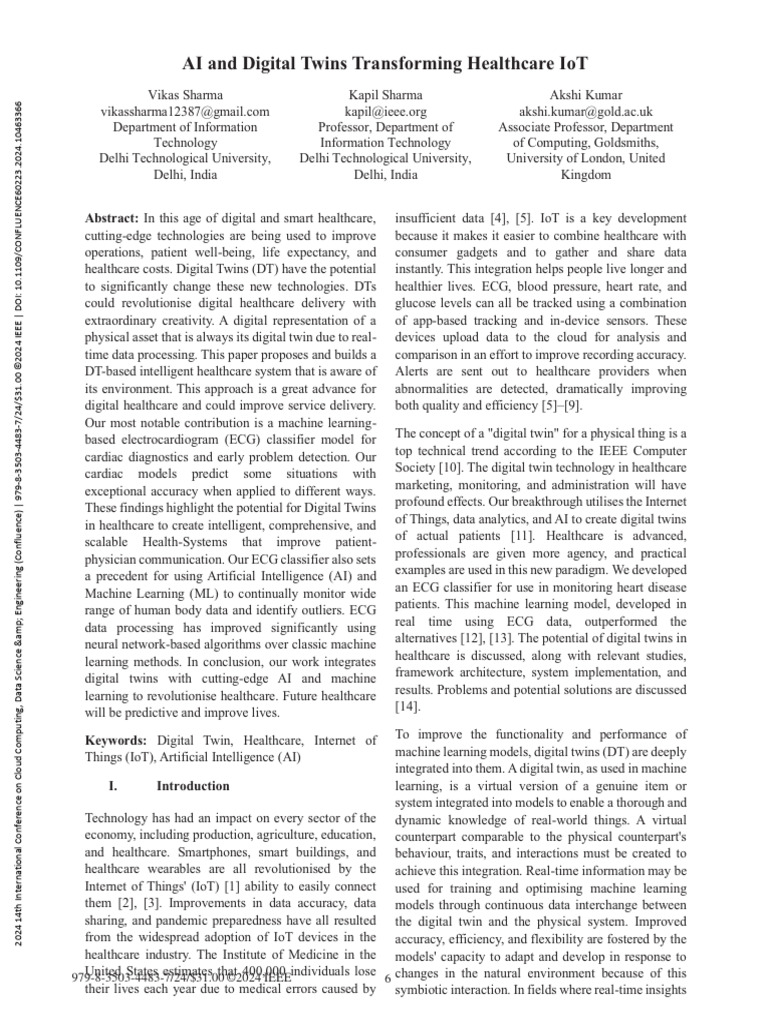 AI-Driven Digital Twins in Healthcare | PDF | Machine Learning ...