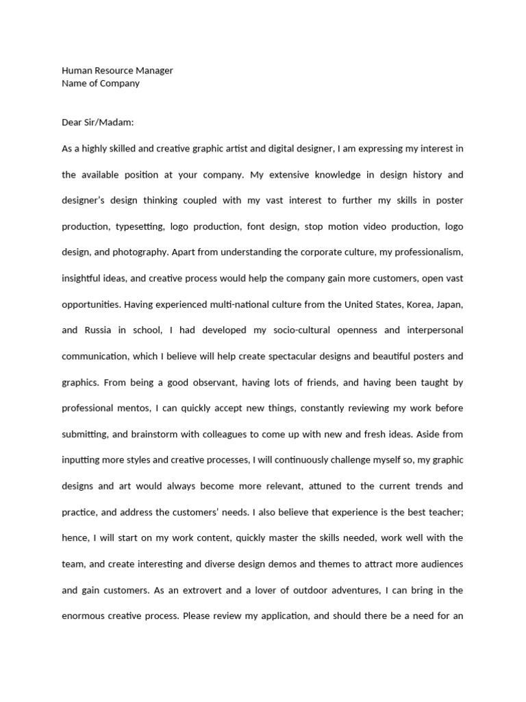 Cover Letter - Writerbay | PDF