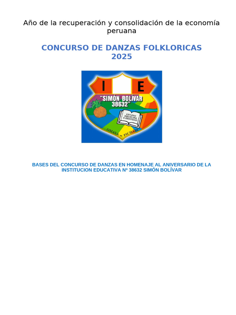 Concurso de Danzas Folklóricas 2025 | PDF | Bailes | Escuelas