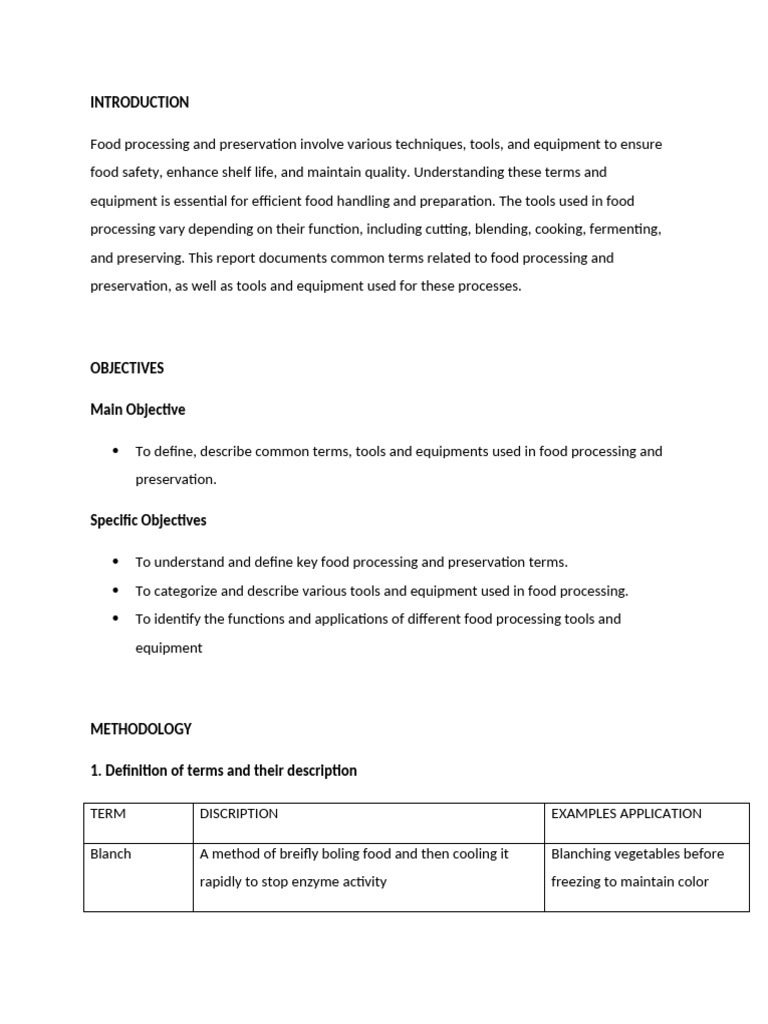 Food Processing Tools & Techniques Guide | PDF | Food Processing | Food ...