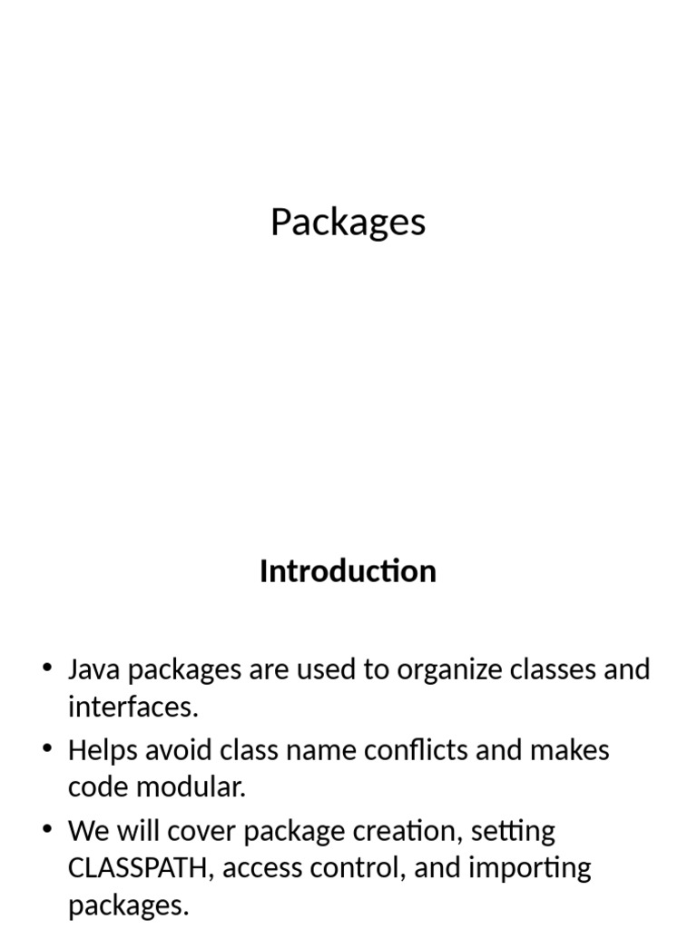 Java Packages and Subpackages Guide | PDF | Java (Programming Language ...